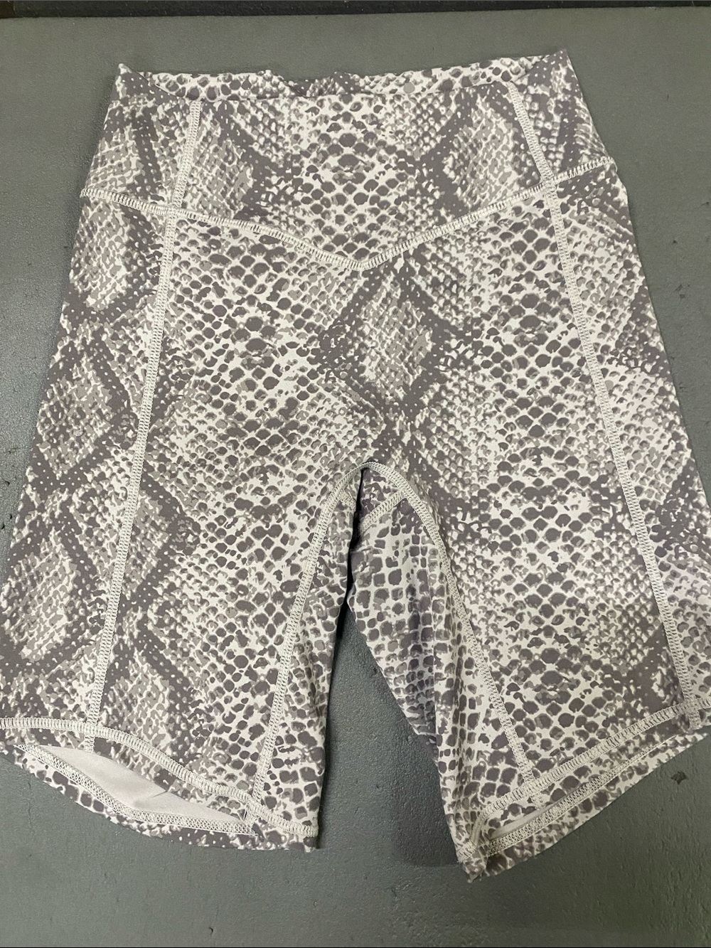 Balance Athletica Gray Snake-Print High-Waist Bike Shorts